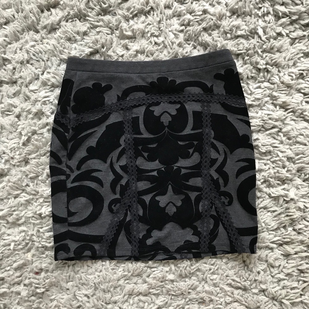 Free people black velvet skirt
